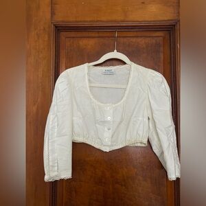 Vintage lace crop top puffy sleeves